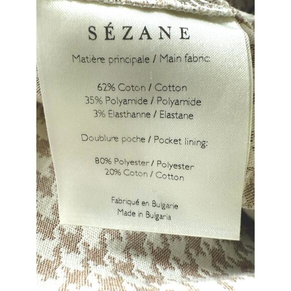 SEZANE Clara Trousers Camel/Ecru Houndstooth Women’s Size 34/US 2 EUC - Picture 13 of 15